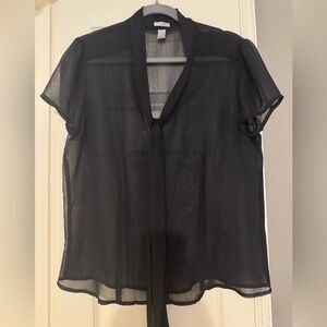 Old Navy Black Sheer Blouse with silver accents